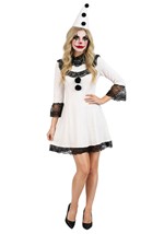 Womens Pierrot Clown Dress Costume