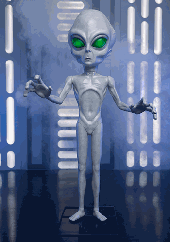 4.5FT Animatronic Little Grey Man Alien Decoration