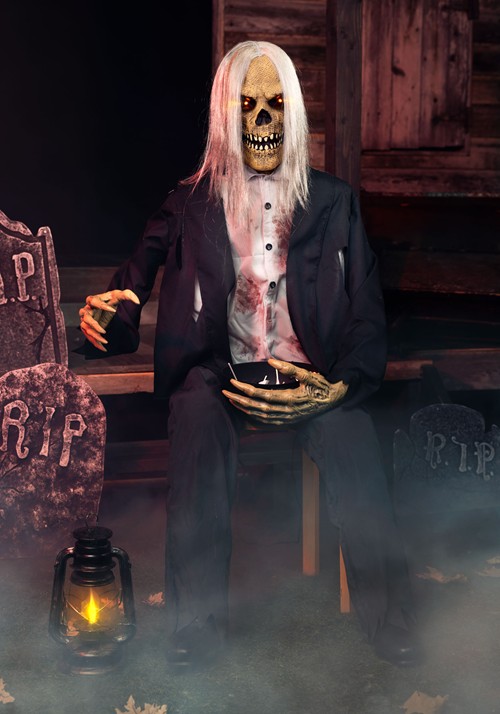 Animatronic Grabby Gutfried Seated Zombie Decoration