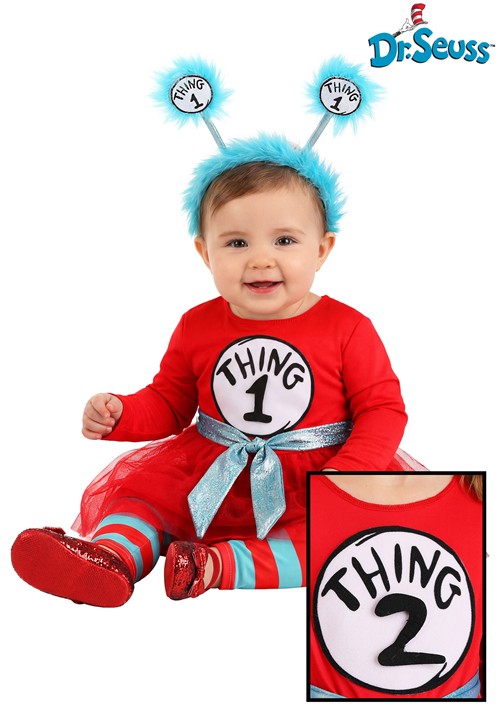 Girls Infant Dr Seuss Thing 1 2 Costume