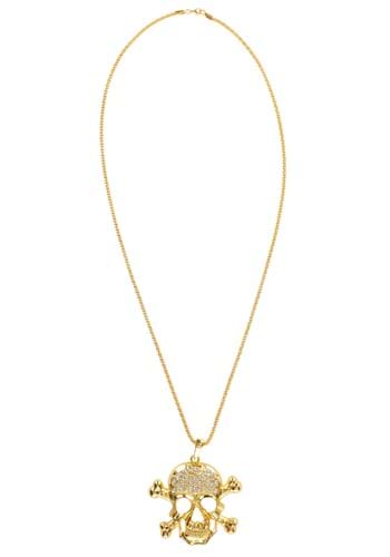 Gold Skull and Crossbones Costume Pirate Necklace
