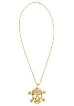 Gold Skull and Crossbones Costume Pirate Necklace