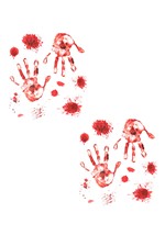 Window Cling Bloody Handprint Decoration Alt 1