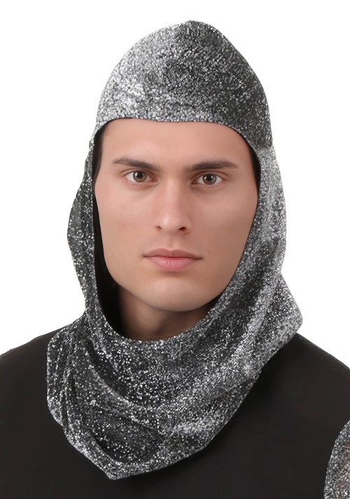 Adult Knight Faux Costume Chainmail Hood