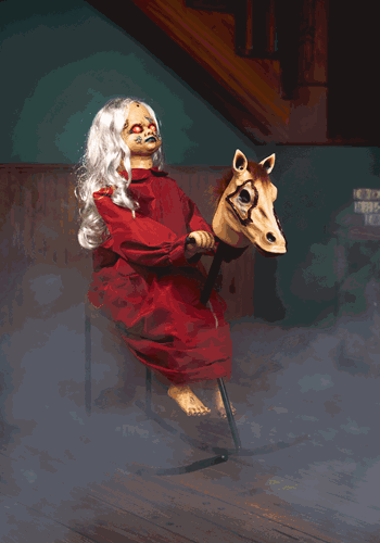 3.5FT Animatronic Rocking Rebecca the Zombie Doll Decoration