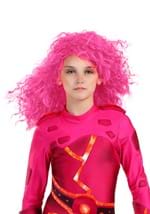 Girls Fiery Superhero Pink Costume Wig