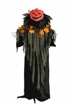 Animatronic Creepy Jeeves Pumpkin Greeter Decoration Alt 1