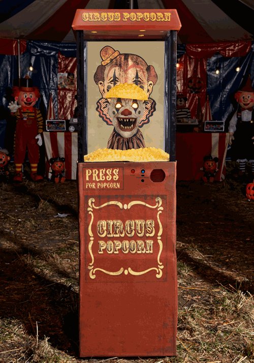Animatronic Kernelias the Popcorn Clown Decoration