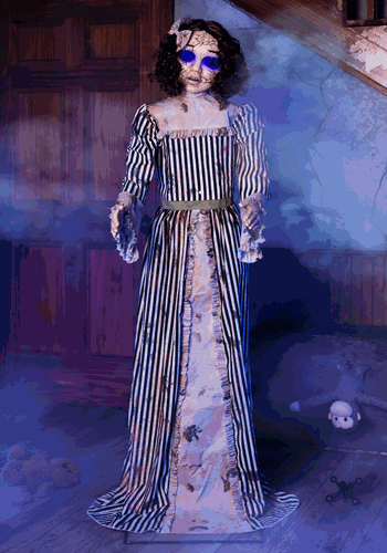 Haunted Wind Up Animatronic Doll Decoration